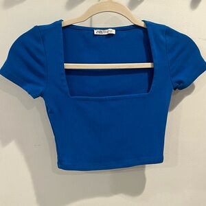 Zara Women's Vibrant Blue Crop Top
